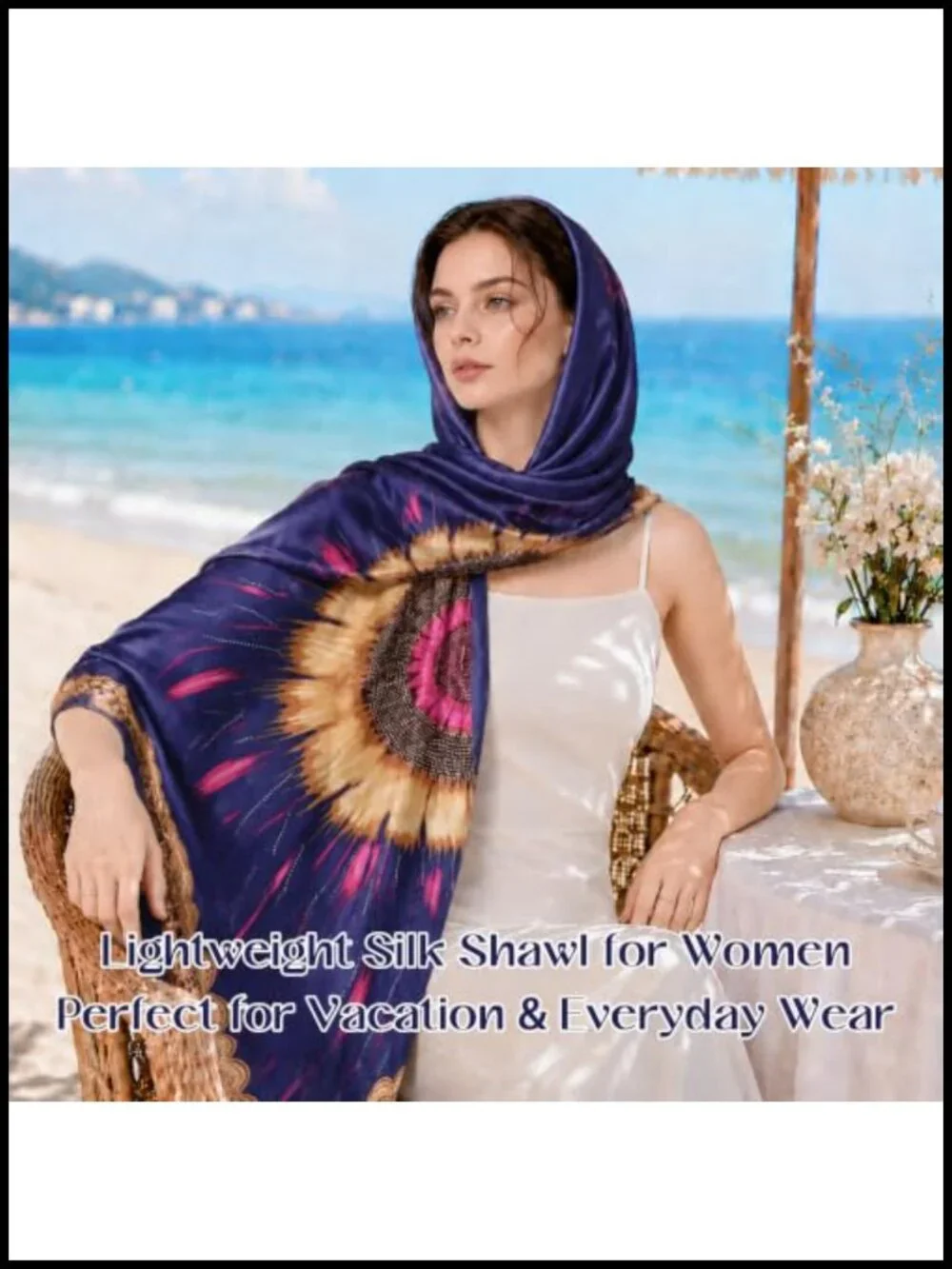 Oversized Lightweight Shawl Wrap Silky Soft Scarf